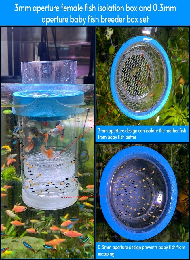NestBasics middlefloatingbreederbox Breeder Box for Fish Tank Isolation Aquarium Separator Hatchery Incubator for Guppy Baby Betta Saltwater Clownfish Coral Aggressive or Injured Fish (Middle Two-Piece Set) - Image 3